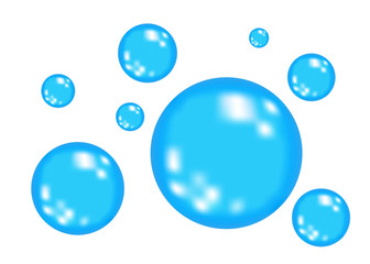 Blue oxygen or water bubbles.