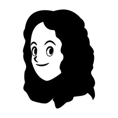 Happy young woman face vector illustration graphic design