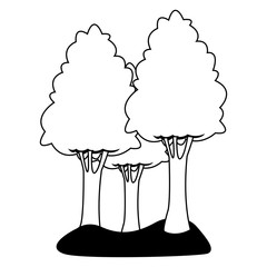 Trees isolated cartoon vector illustration graphic design