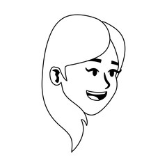 Happy young woman face vector illustration graphic design