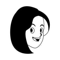 Happy young woman face vector illustration graphic design