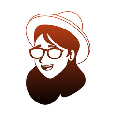 Happy young woman face vector illustration graphic design