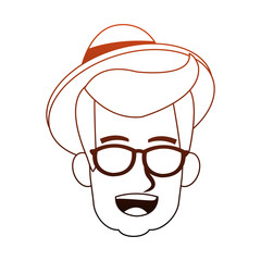 Young man face happy vector illustration graphic design