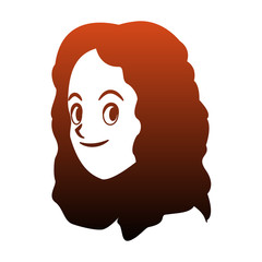 Happy young woman face vector illustration graphic design