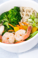 Ramen noodle prawn soup bowl