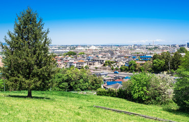 青空が広がる住宅街