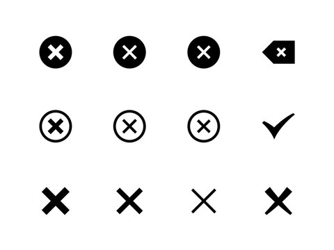 Wrong mark icons, x mark, grunge cross marks