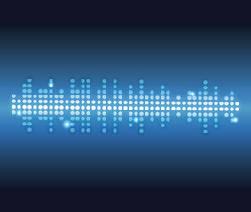 Digital music waves on blue background vector illustration graphic design