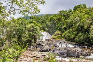Fototapeta na wymiar Pocos de Caldas, Minas Gerias/Brazil. Waterfall veil brides