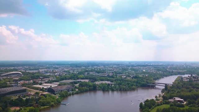 Aerial Panorama Nantes Erdre