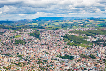 Pocos de Caldas, Minas Gerias/Brazil. City view from the top of the Christ the Redeemer.