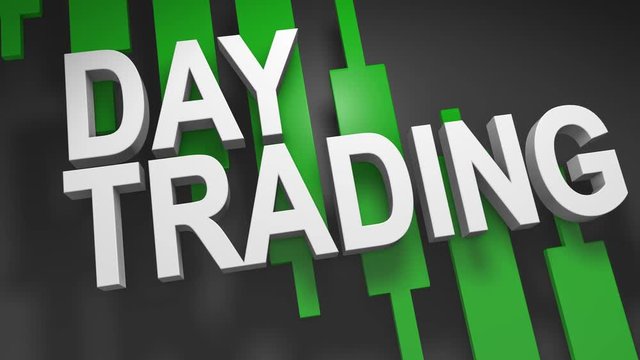 Day trading title graphic 3D animation for stock market