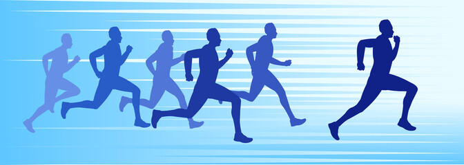 Running race competition silhouette 