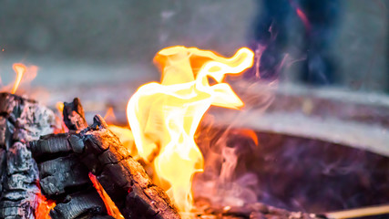 Camp fire flame