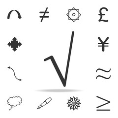 Square root symbol icon. Detailed set of web icons and signs. Premium graphic design. One of the collection icons for websites, web design, mobile app