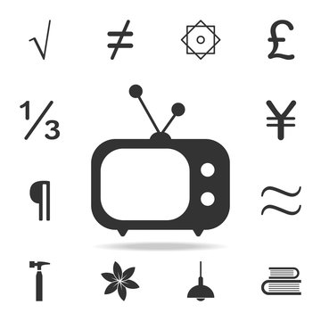 Old Tvicon. Detailed set of web icons and signs. Premium graphic design. One of the collection icons for websites, web design, mobile app