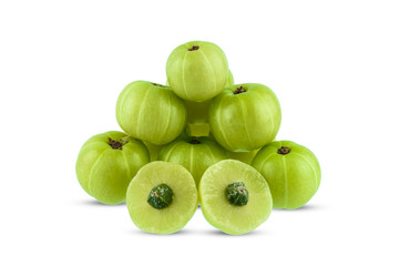 Indian gooseberry isolated on white background
