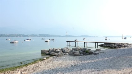 Beautiful Garda Lake Scenery, Italy. 4K Video Clip