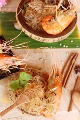 Baked shrimp with glass noodles is delicious