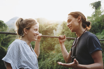 Fototapeta premium Couple having a great time together outdoors
