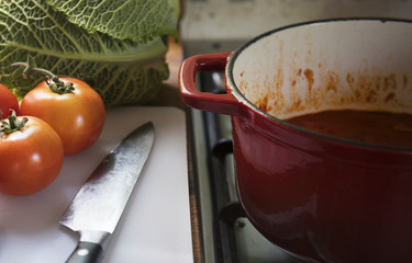 Tomato sauce food photography recipe idea