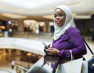 Islamic woman shopping at the mall
