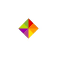 Abstract square logo for business. Creative idea with geometric shape. Vector illustration. Cube on polygon background logo design template