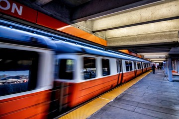 MBTA Subway Train Station at Boston, Massachusetts
