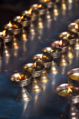 Pattern of candles in a Buddhist temple of China in Row