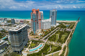 Aerial Miami Beach South Pointe Park