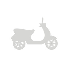 Silhouette of scooter in grey design 
