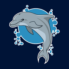 vector dolphin sticker