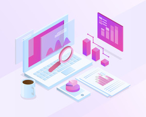 business analysis system. vector illustration