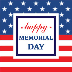 Memorial day greeting card. Vector illustration.