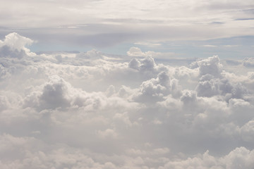 Fototapeta na wymiar Beautiful clouds point of view On the plane window