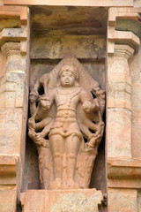 Shiva as Eight-armed Bahirava, niche on the northern wall, Brihadisvara Temple, Gangaikondacholapuram, Tamil Nadu