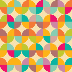 Retro abstract geometric circle seamless pattern