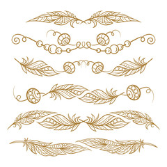 Vector hand drawn boho style elements set