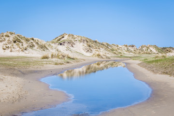 Fototapeta na wymiar Sand dunes wadden ialsnds Netehrlands