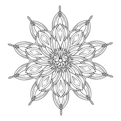 Vector abstract black and white ethnic mandala motif
