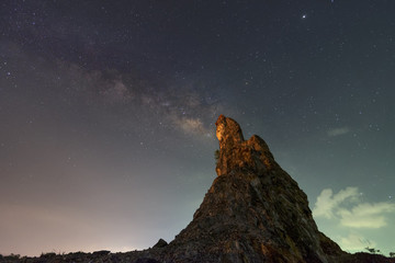 Milky way over the Rock Mountain