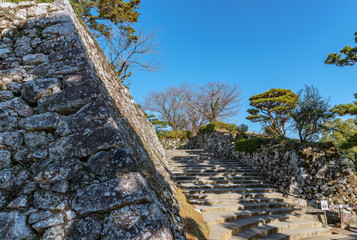 高知城 石垣と石段