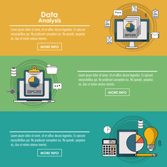 Data analysis infographic concept with elements vector illustration graphic design
