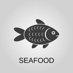 Seafood icon. Seafood symbol. Flat design. Stock - Vector illustration
