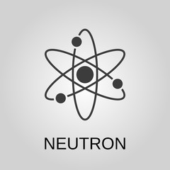 Neutron icon. Neutron symbol. Flat design. Stock - Vector illustration