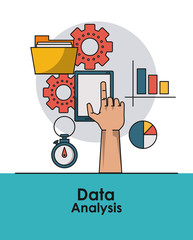 Data analysis concept with elements vector illustration graphic design