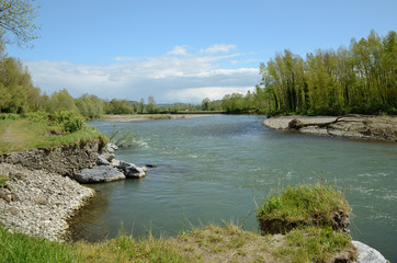 Freely meandering river Gave de Pau