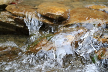 Picture of the clear water of a mountain stream.