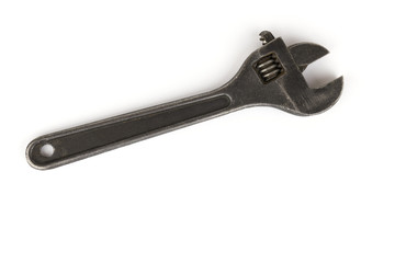 Adjustable wrench, isolated on white background with shadow