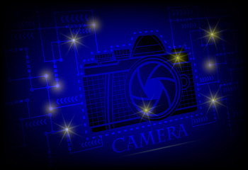 Photo camera web icon,flat design